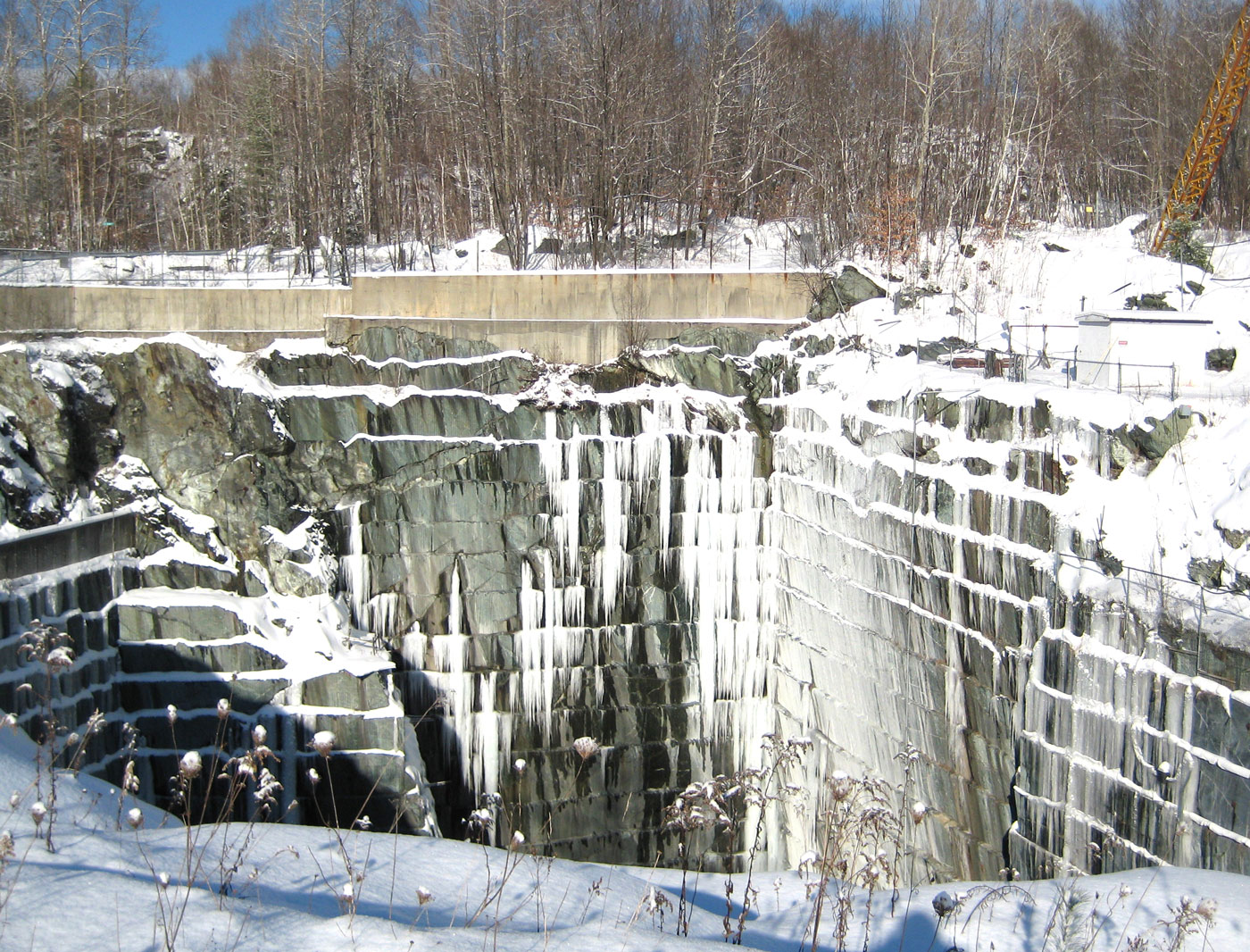 Vermont Verde Antique® Serpentine quarry in winter ice