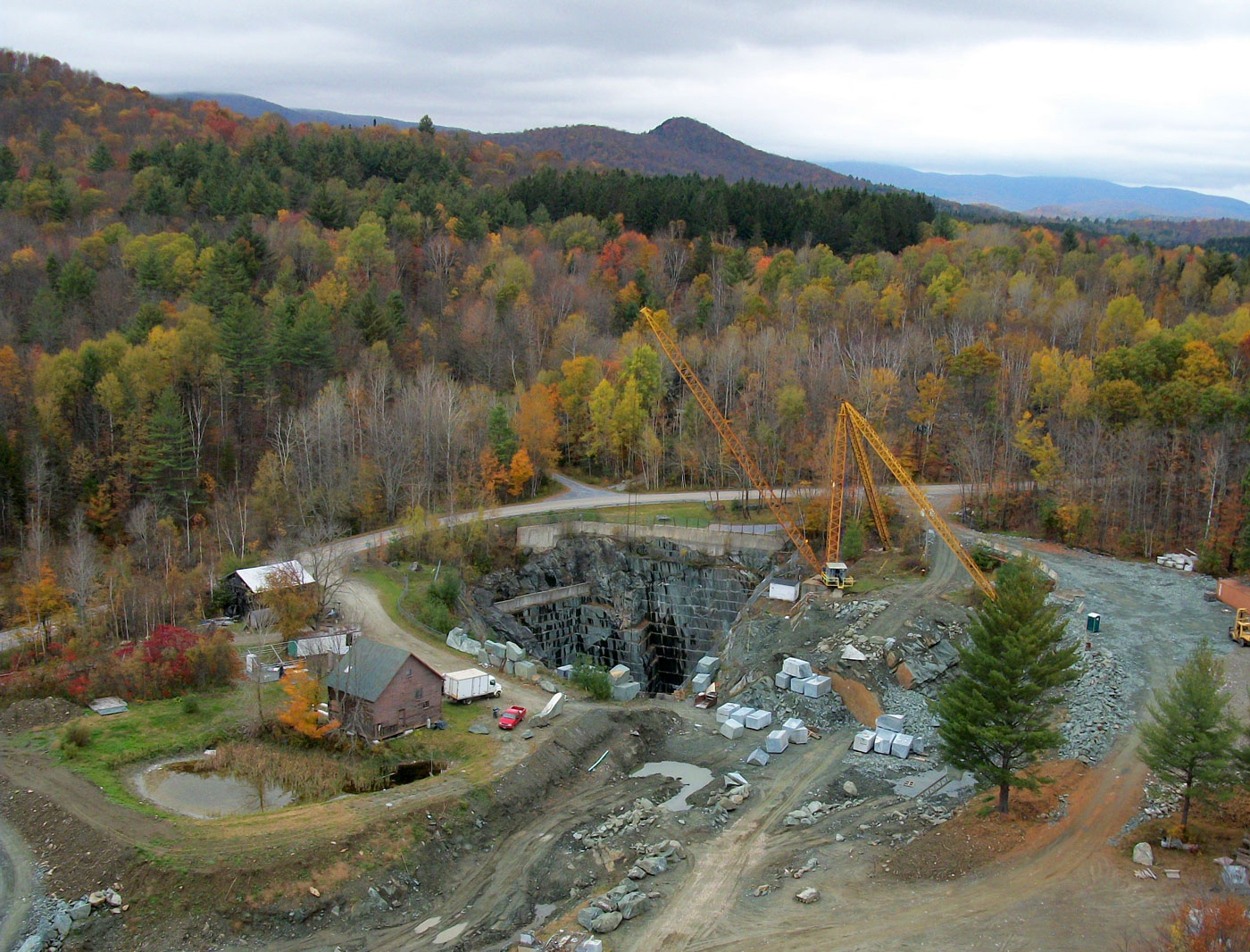 Vermont Verde Antique® Serpentine quarry helicopter view