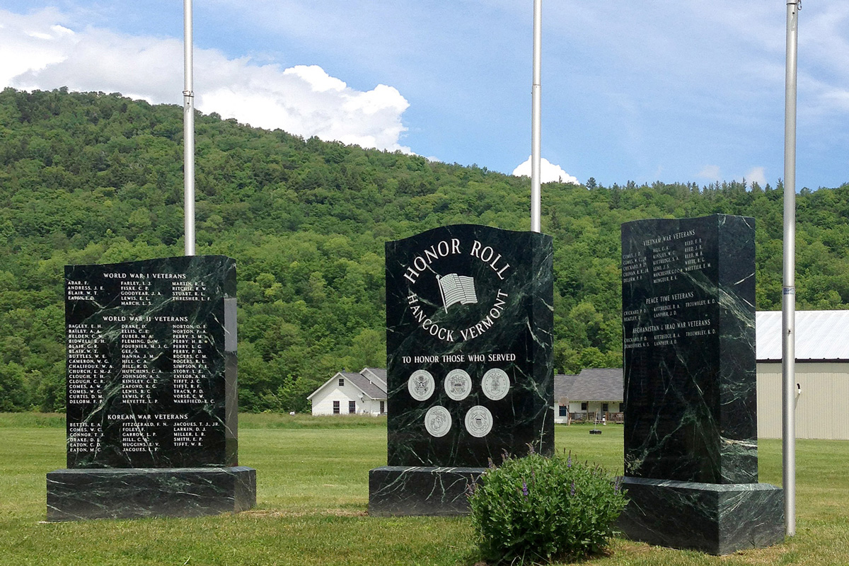 War memorial in Hancock VT made with Vermont Verde Serpentine