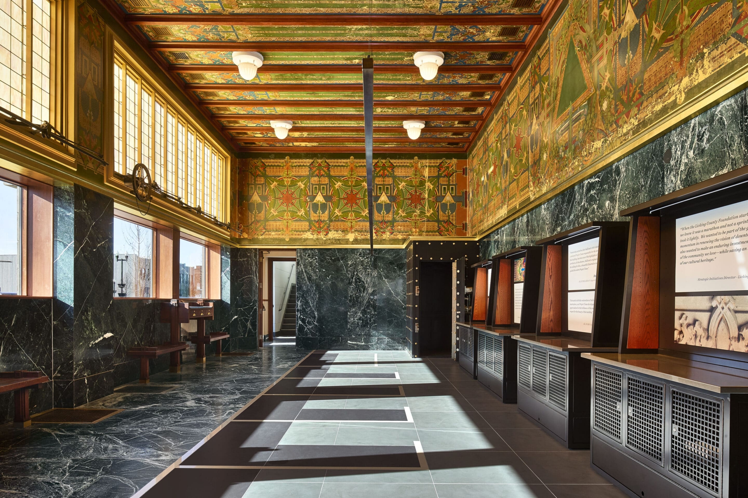 Natural green stone, Sullivan building Newark Ohio, Serpentine, restoration