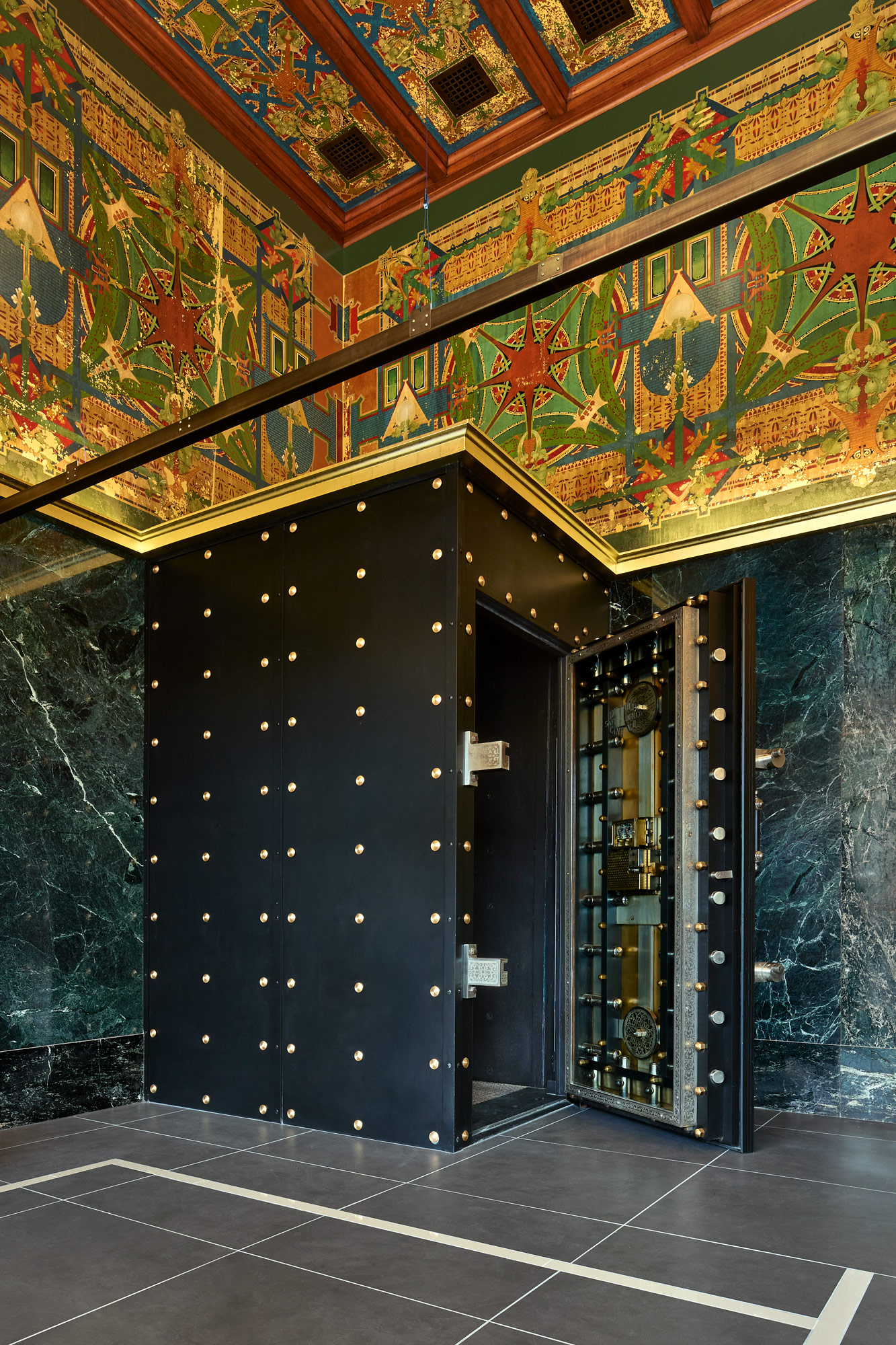 Natural green stone, Sullivan building Newark Ohio, Serpentine, restoration